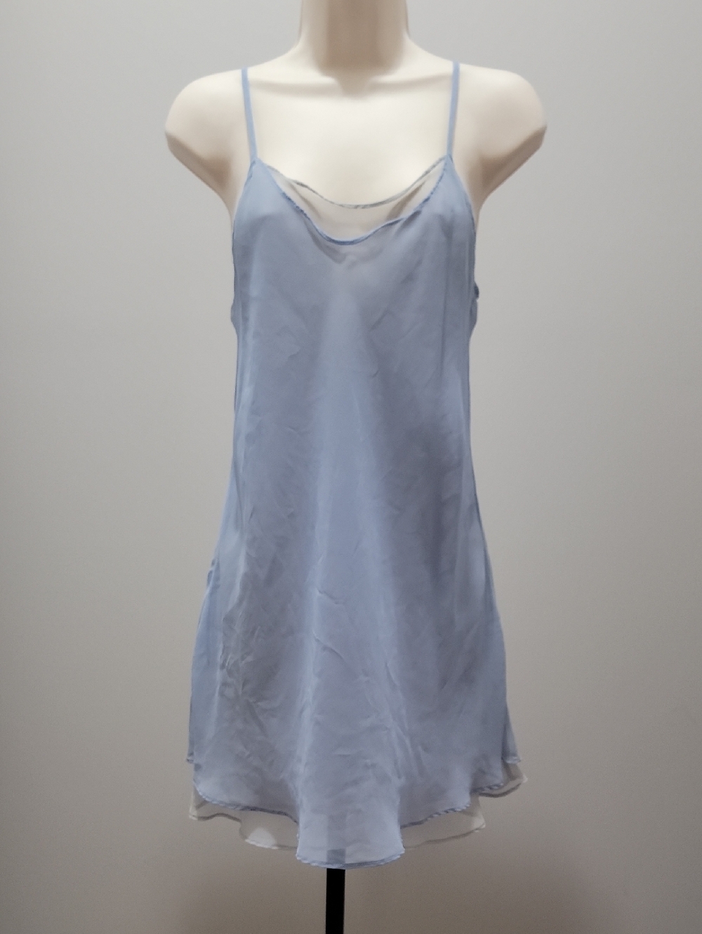 VTG Gilligan & O'Malley Sheer Double Layer Mini Slip Dress S Blue 1997